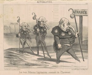 De tre legitimister... vender tilbage fra Claremont af Honoré Daumier