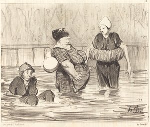 De forsigtige Badegæster af Honoré Daumier