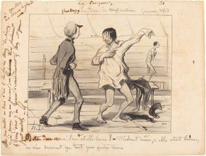 Les Bains på tyve centimes, ny stil af Honoré Daumier