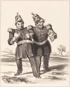 De to glade banketgængere af Honoré Daumier