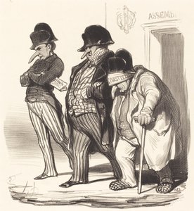 Napoleonske tidsskrifter forlader nationalforsamlingen... af Honoré Daumier