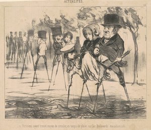 Pariserne har fundet en måde at komme rundt på... af Honoré Daumier