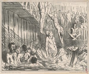 De fire-penny bade af Honoré Daumier