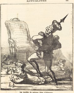 Trinene til den nye trone i Tyskland af Honoré Daumier