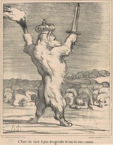 Den nordlige bjørn, den grimmeste af alle kendte bjørne af Honoré Daumier