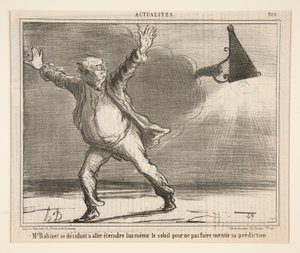 M. Babinet beslutter sig for at gå hen og slukke sig selv af Honoré Daumier