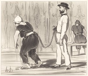Madame Rabourdeau har sin første lektion af Honoré Daumier