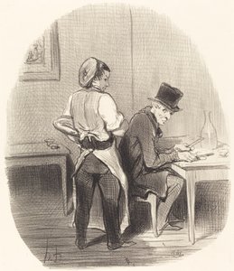 Men, sir, jeg forsikrer Dem om, at det er... kalvekød! af Honoré Daumier