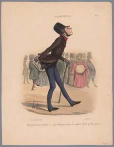 Mand går i sko, der er for små Chiennes de bottes! (...) (titel på objekt) Vanity (serietitel) Coquetry (serietitel på objekt) af Honoré Daumier