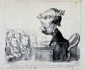 Minder om fredskongressen: Victor Hugo (nr. 1 i serien) - af Daumier, i "" Charivari"" af 06/09/1849 af Honoré Daumier