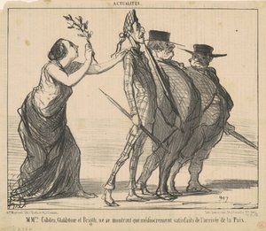 Mrs. Cobden, Gladstone og Bright ... af Honoré Daumier
