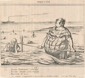 Monsieur Prudhomme... Jeg er ved at drukne! ... af Honoré Daumier