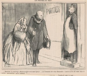 Mr. concierge, går om aftenen af Honoré Daumier
