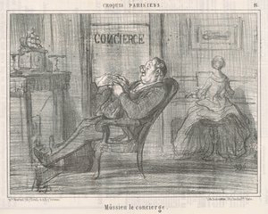 Mossieu The Concierge af Honoré Daumier