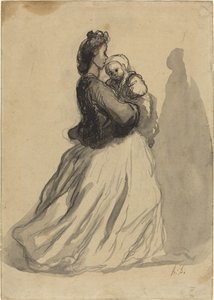 Mor og Baby af Honoré Daumier