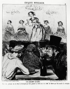 Musikalske sketches: på Champs Elysees vidste vi aldrig, om det er musik, der får øl til at passere, eller øl, der får musikken til at sluge. Illustration d