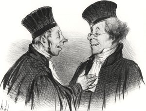 Min kære! Du besvimede... beundringsværdigt. Det gjorde virkelig et varigt indtryk!, 1838. af Honoré Daumier