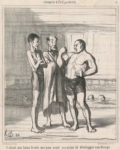 Går kun i kolde bade... af Honoré Daumier