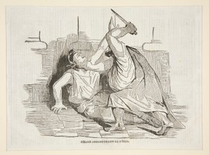 Nero myrder sin mor, fra Charivari 9. april 1834 af Honoré Daumier