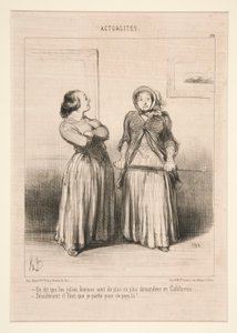 Det siges, at smukke kvinder er mere og mere efterspurgte i Californien af Honoré Daumier