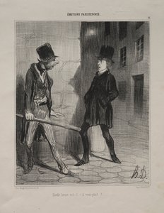 Parisian Emotions, plade 11: What Time is it Please, 24. november 1839. af Honoré Daumier