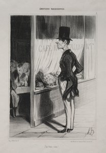 Parisian Emotions, plade 3: I Have Three Sous!, 1839. af Honoré Daumier