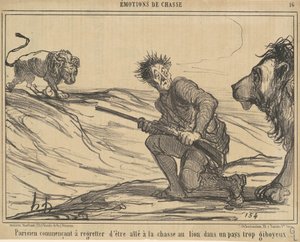 Pariser begynder at fortryde ... løvejagten ... af Honoré Daumier