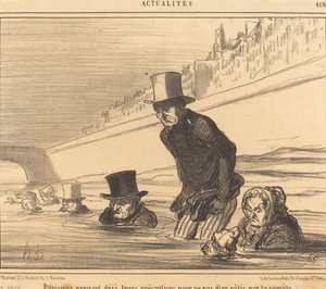 Parisere tager... deres forholdsregler... af Honoré Daumier