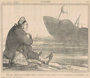 Passagerer har betalt ... for at tage til New York ... af Honoré Daumier