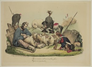 Stakkels får Ah! Lige meget hvad du gør... vil vi altid klippe dig af Honoré Daumier