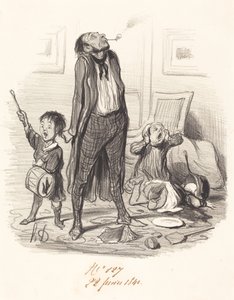 Klassisk digter, der komponerer en eklog... af Honoré Daumier