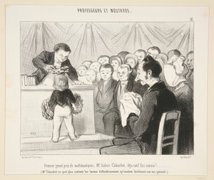Første hovedpræmie i matematik, hr. Isidore Cabuchet?. #12 af professorer og sennep af Honoré Daumier