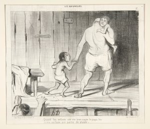 Når børnene har været velopdragne af Honoré Daumier