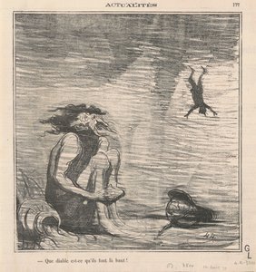 Hvad fanden laver de deroppe! af Honoré Daumier
