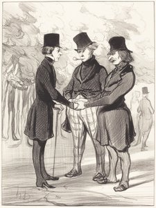 Hvilket glædeligt møde!... Det er... af Honoré Daumier