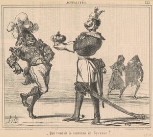Hvem vil have Bysantiums krone? af Honoré Daumier