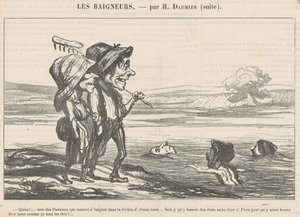 Quien! ... Kerne af parisere, der kom for at bade ... af Honoré Daumier
