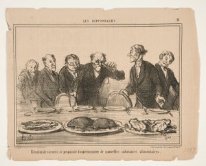 Møde af forskere, der foreslår af Honoré Daumier