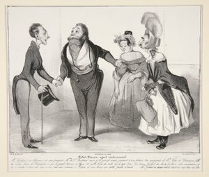 Robert-Macaire ægteskabsagent. (Macaire ægteskabsagent.), pl. 16 fra serien Caricaturana, fra albummet Les Robert Macaires af Honoré Daumier