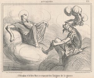 Sankt Mitophan og guden mars... af Honoré Daumier
