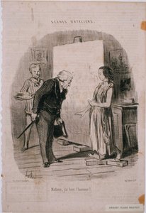 Scener fra værksted- Fru, jeg har æren! af Honoré Daumier