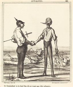 Gad vide, om duellen overstået, de ikke bliver fjer af Honoré Daumier