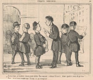 Hvis du vil, vil jeg købe dig to hundrede kugler... af Honoré Daumier