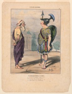 Telemachus vendte tilbage til dyden af Honoré Daumier
