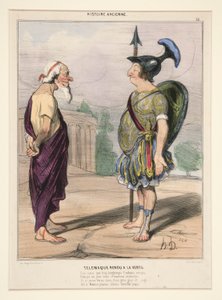 Telemachus vendte tilbage til dyden. Hans hjerte, som alt for længe besatte Eucharis af Honoré Daumier