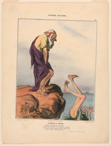 Telemachus og mentor, tavle 29 fra oldtidens historie af Honoré Daumier