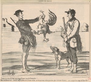Her har jeg lige dræbt en storslået... af Honoré Daumier