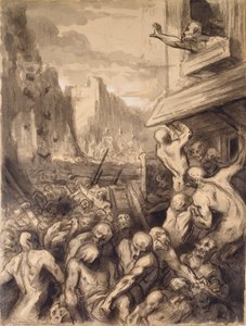 The Destruction of a City, midten af det 19. århundrede af Honoré Daumier