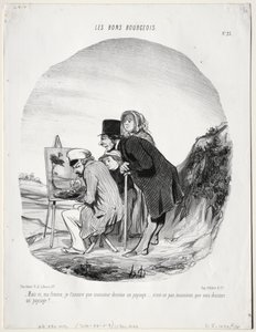 The Good Bourgeois, tavle 23: Men ja, min kære, jeg forsikrer dig om, at denne herre tegner..., 184 af Honoré Daumier