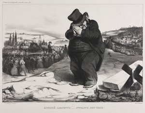 Månedsforeningen (plade 22): Mislykkedes Lafayette! Det tjener dig rigtigt, min gamle ven! af Honoré Daumier